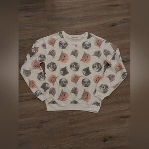 Fun cat print lightweight sweatshirt - NWOT